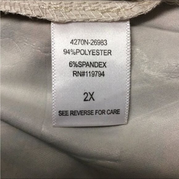 One World Women’s 3/4 Sleeve V Neck Sequin Tunic Top, Rust Floral, size 2X - Picture 7 of 8